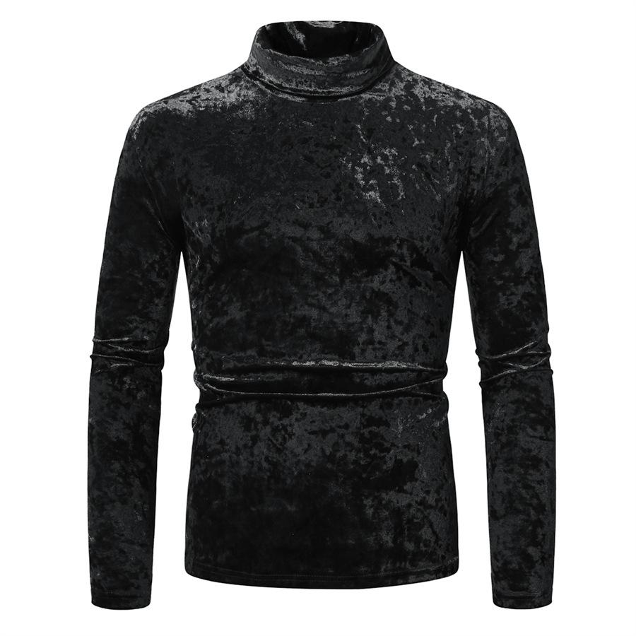 boy Cross-Border Foreign Trade Independent Station Autumn Winter New Velvet Turtleneck Base Shirt Men's European_voghion.com