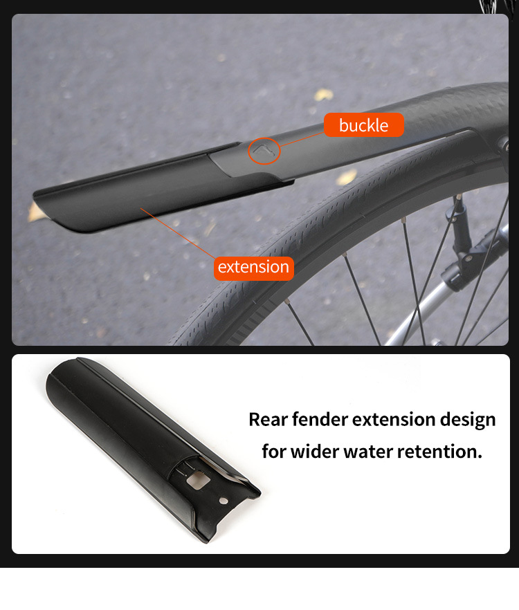 Bicycle fender, road bike front and rear adjustable quick release