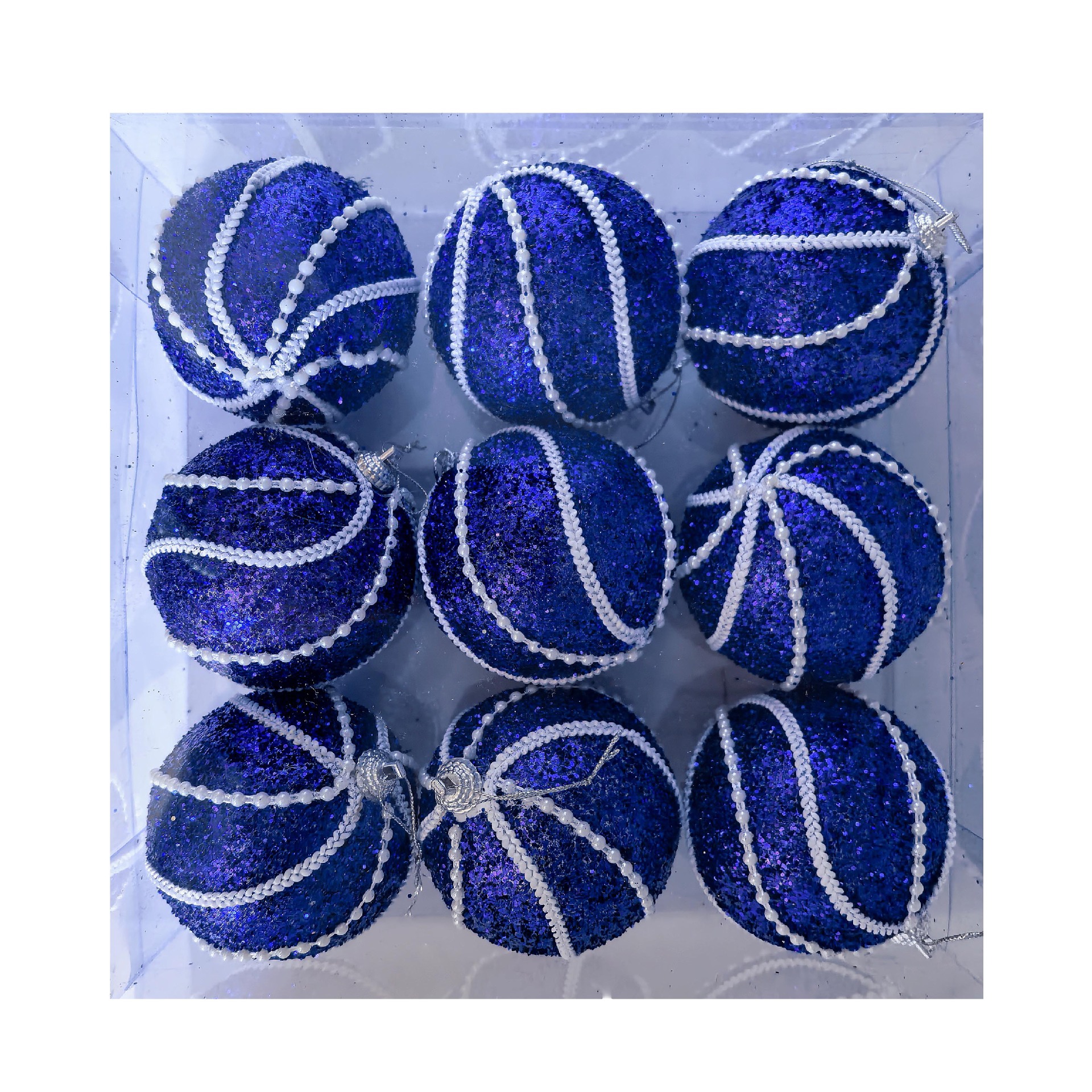 8CM espuma de perla hecha a mano bola de Navidad set colgante decoración de árbol de Navidad colgar bola