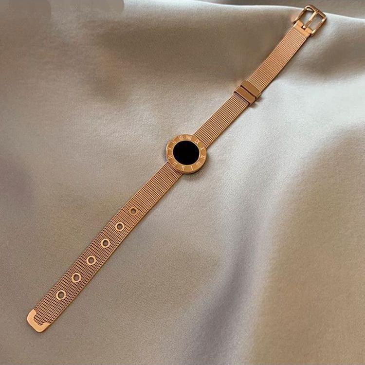 Titanium Steel Roman Numerals Bracelet Women's Ins Trendy Personalized Internet Celebrity Cold Style Elegant Watch Style Bracelet Bracelet Jewelry