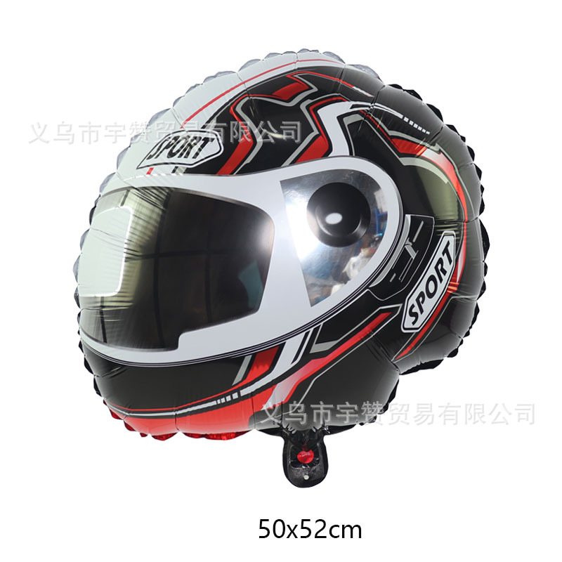 Amazon nuevo tema Racing coche casco neumático película de aluminio globo rueda ecuación rápido Racing globo