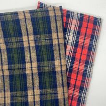 秋冬加厚全棉色织法兰绒竹节格子布料 衬衫童装棉服时尚面料 现货