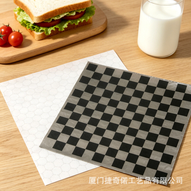 蜂窝铝箔汉堡纸保温防油复合包装纸跨境食品级外卖炸鸡卷饼锡箔纸