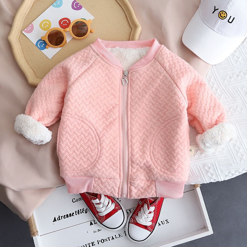 Ropa de otoño e invierno para niños uniforme de béisbol con forro polar de mujer chaqueta de otoño e invierno 2022 Chaqueta corta de algodón acolchado de estilo coreano para niños y niñas al por mayor