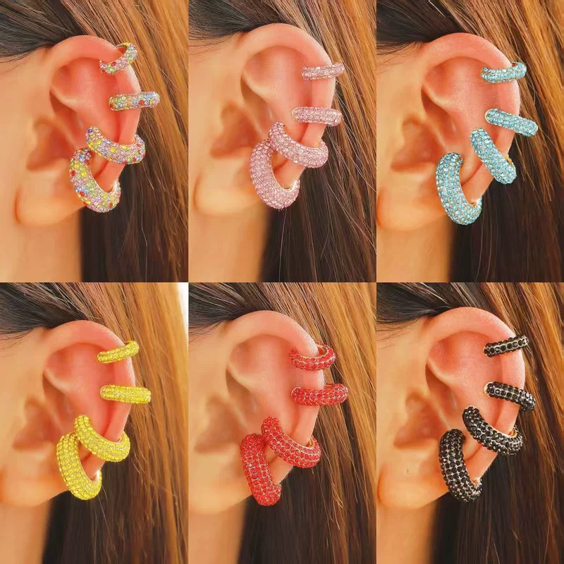 Retro fashionable nail sequins, earrings, trend ear clips, European style, simple and elegant design, no pierced ears