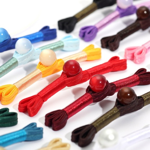 Disc button cheongsam buttons ethnic clothing accessories feathered tail jade bead straight-line button Tang suit retro buttons women's accessories