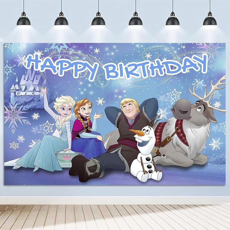 アナと雪の女王の誕生日パーティークロスボーダー写真背景漫画子供の新しい背景リビングルーム|undefined
