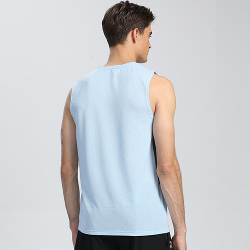 Men's Cross-Border Dark Floral Shiny Striped Sporty Quick-Dry Backless Top, Multi-Color, Printed, Breathable, Sleeveless T-Shirt