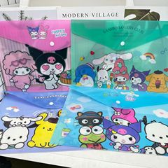 サンリオバッグ書類袋クロミミミロティ布丁犬家族A4試巻収納袋文房具ボタン袋