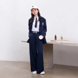 女童礼服2025春秋学院风儿童пальто学生开学学生西装外套