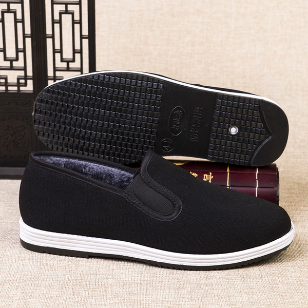 Upgrade the black bottom and velvet cotton shoes