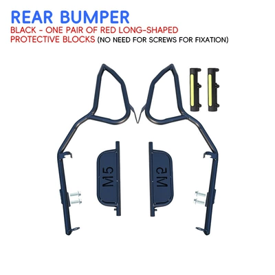 and footrest modification parts, Motorcycle bumper - black-carbon-steel-rear-bumper-black-protective-block-comes-with-footrest