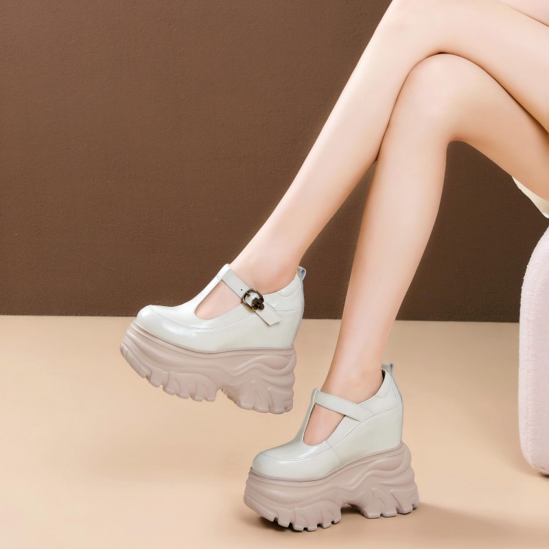 Giày cao gót nữ đế xuồng platform gót vuông kiểu Pháp, gót 14 cm — màu đen