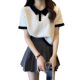 Polo Collar Ice Silk Short-sleeved T-shirt Women's Summer Design Sense Niche Small Chanel Style Knitted Bottoming Western Style Pure Desire Style Top