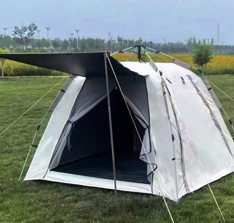 Outdoor Camping Tent Portable Quick-Open Tent for 3-4 People with Silver Coating Camping Tent Car-Mounted Folding Tent