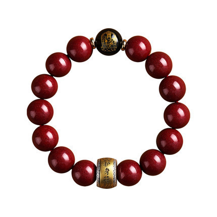 Tiger man's cinnabar bracelet girl's zodiac sign zodiac sign zodiac Buddha original ore bead bracelet silver ornaments black horse
