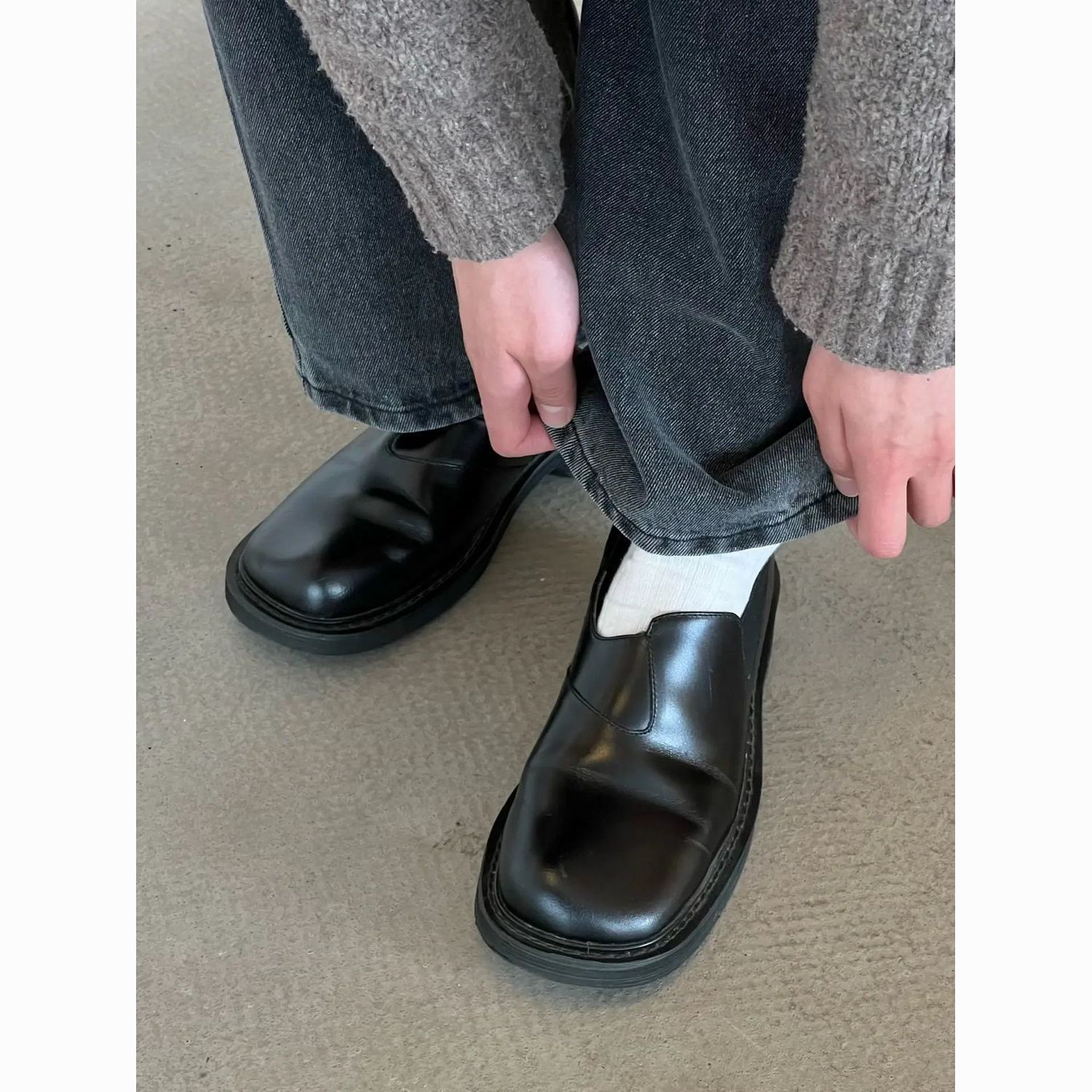 ShoeVault Lazy Commuter, scarpe derby slip-on da uomo alla moda in pelle elasticizzata con punta alta e bassa, per lavoro e guida_voghion.com