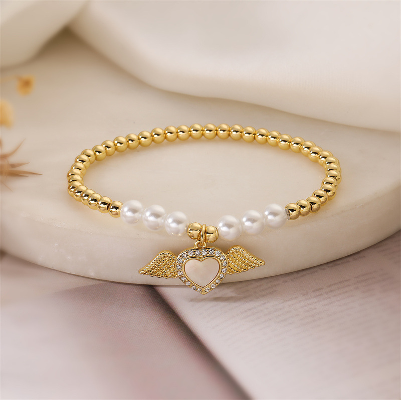25g Weight Copper Pendant Material Zircon Inlay Material Bracelets Classification Copper Chain Material 1 Piece Quantity Outdoor, Shopping Occasion Copper Material Heart Shape, Wings Pattern Unisex Gender Inlay Design Copper Lady Inlay Heart Shape Wings Zircon Bracelets 8