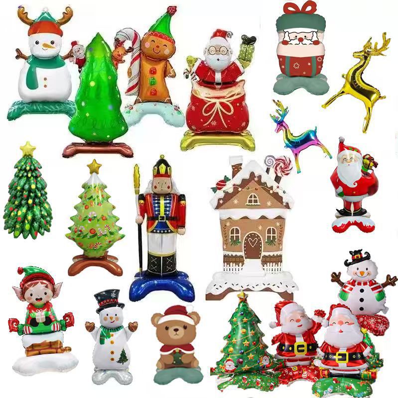 Nuevos productos transfronterizos Navidad de pie en globo Santa Claus árbol de Navidad muñeco de nieve Navidad decoraciones de Navidad Alce