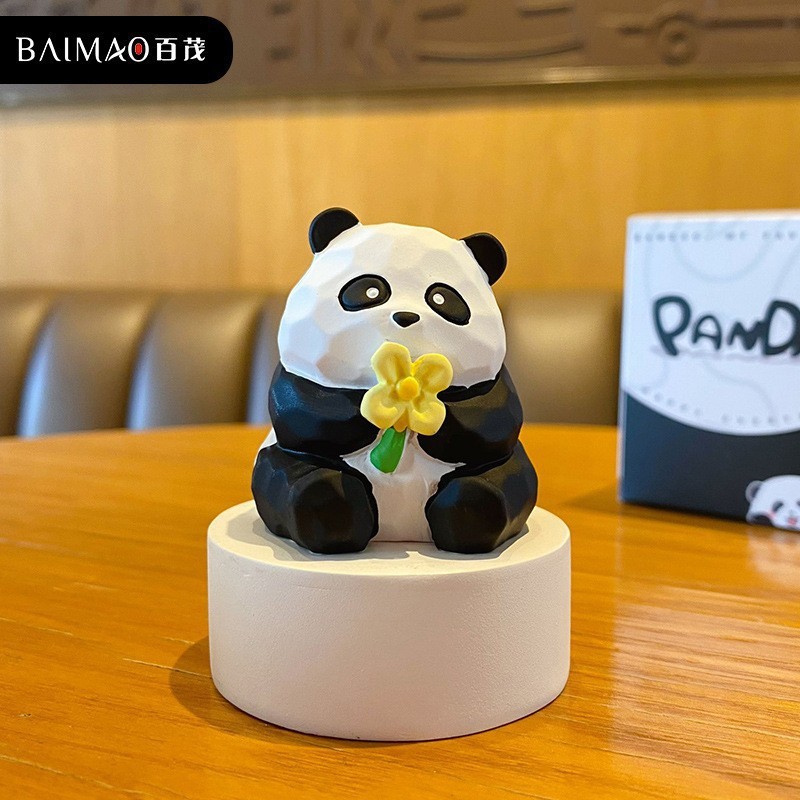 Оригинальный стиль резьбы по дереву, стиль панды, украшения из серии цветов, стиль просмотра цветов