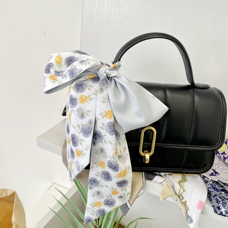 Nuevo largo todo partido seda bufanda retro francés Hada pelo corbata seda bufanda cinta arco pelo banda mano regalo Correa