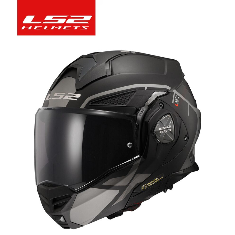 Casco de motocicleta LS2 de fibra de carbono trasero de doble lente masculino de cuatro estaciones CE general FF901