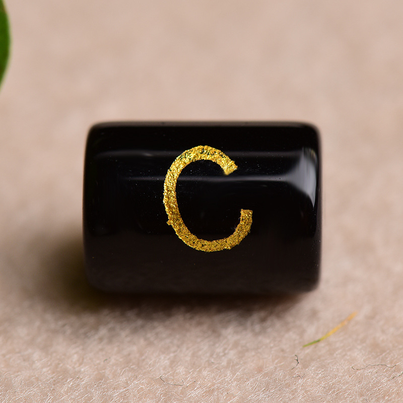 Glass Material Letter Pattern 1 Piece Glass Letter Satin DIY Jewelry Accessories Beads