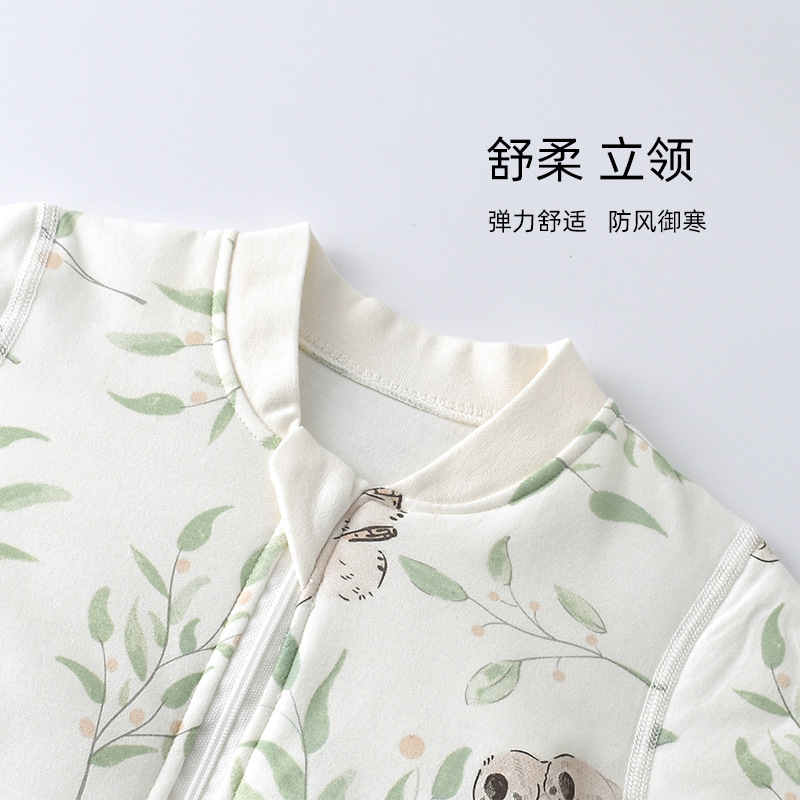 嬰兒睡袋秋冬夾棉寶寶棉睡衣新生兒拉鏈式防踢被長袖寶寶分腿睡袋