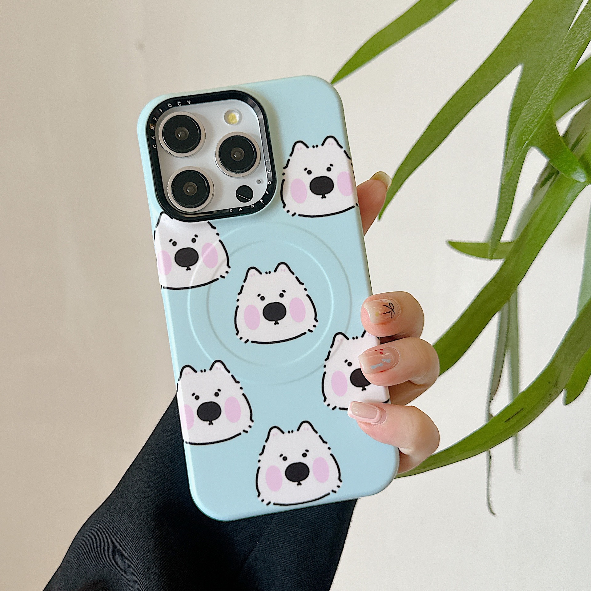 Fun lindo cachorro verde menta para Apple 16ProMax funda para teléfono móvil 15Pro dibujos animados 14/13 nuevo 15PM