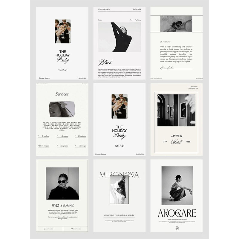 Black and White Fashion Posters: Using Minimalist Colors to Create a High-End Feel | Photo Magazine Cover Room Photo