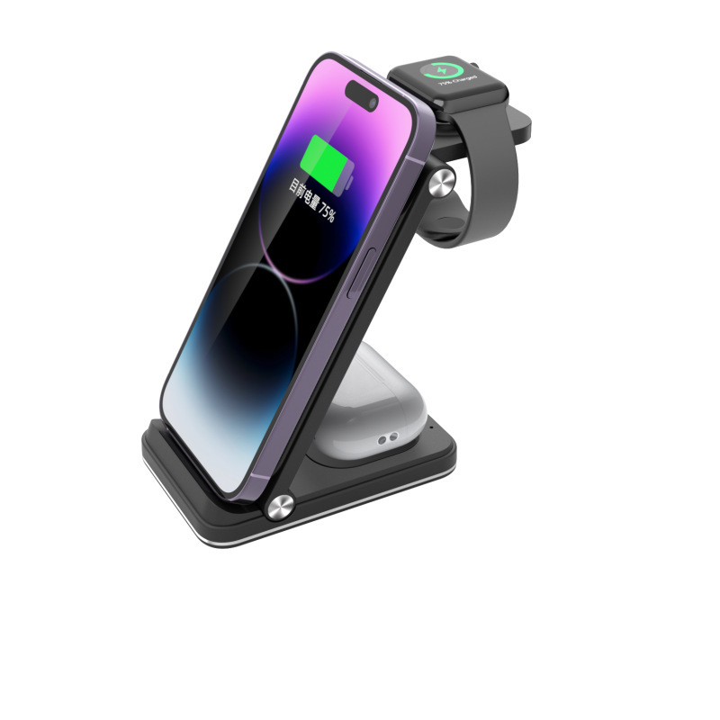 三合一15w折り畳み無線充電器携帯電話腕時計イヤホン充電器急速充電無線充電スタンドデスクトップ|undefined