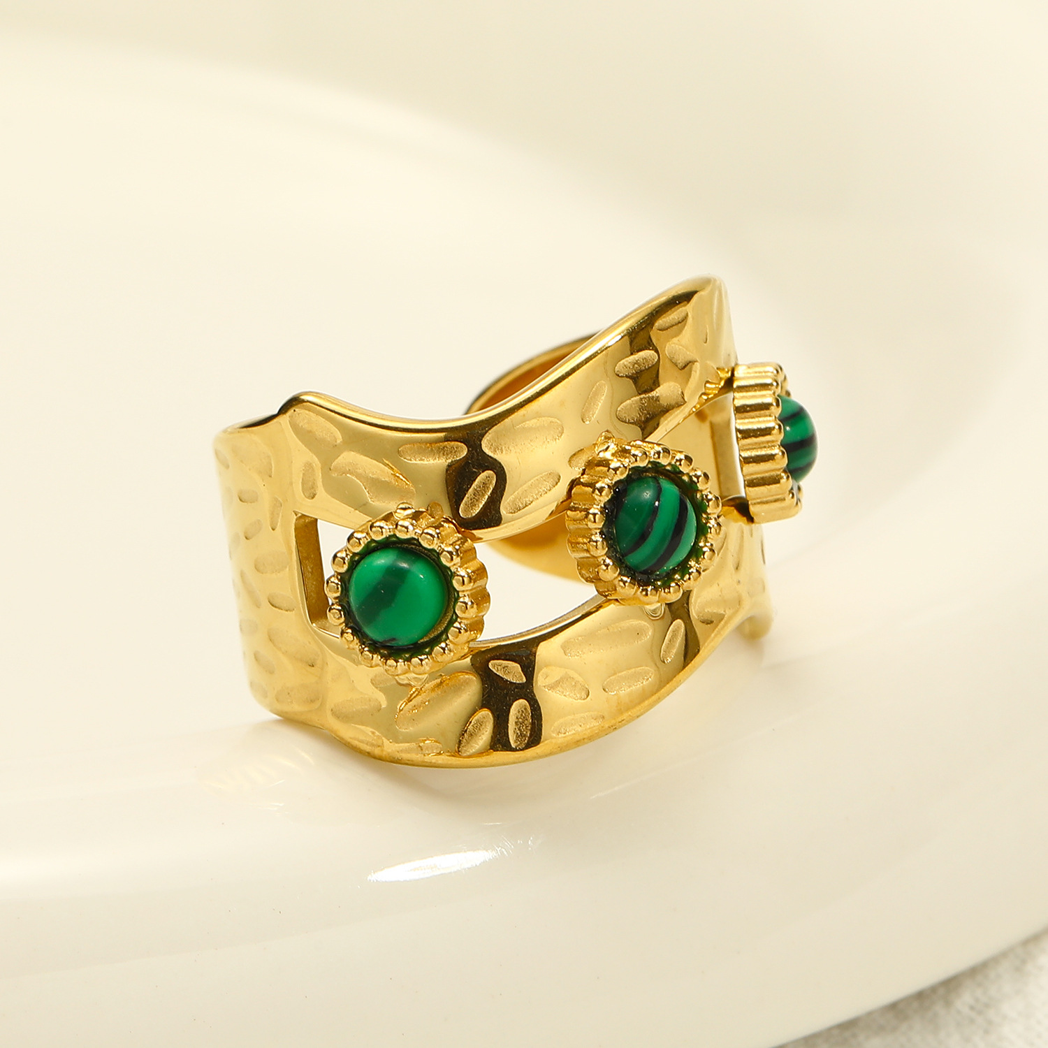 12g Weight Real Gold Plated Plating Material Open Rings Classification Adjustable Ring Size 1 Piece Quantity Casual, Daily Occasion 304 Stainless Steel Material Geometric, Color Block Pattern Women's Gender Vintage Style Style Waterproof Non Tarnish, Plating Craft Real Gold Plated Geometric Color Block 304 Stainless Steel Vintage Style Waterproof Non Tarnish Open Rings 12