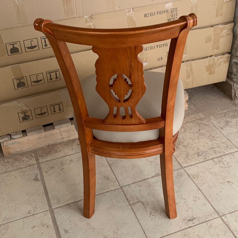 Simple solid wood dining chair Hotel antique backrest chair…