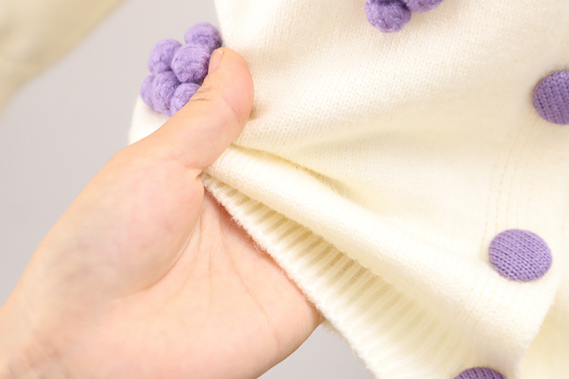 New Autumn Knitted Set Girl's Cute Hooked Flower Woolen Dress Warm cardigan pleated skirt_voghion.com