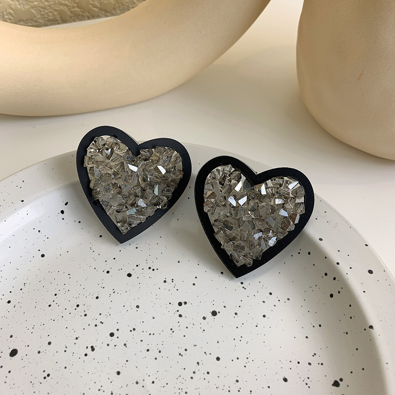 peach heart flower geometric fashion earrings wholesale jewelry Nihaojewelrypicture7