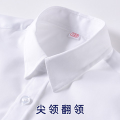 Men's white cotton long-sleeve wrinkle-free children's piano performance suit for big kids, primary school students, white shirt