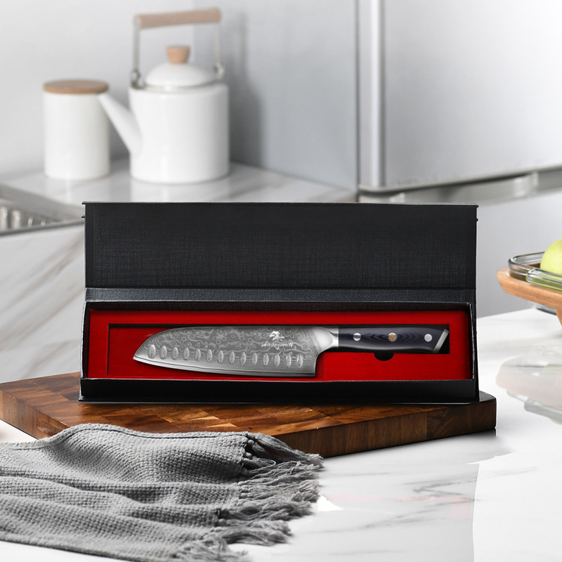 Damasco de acero de 7 pulgadas VG10 mango Sande cuchillo de cocina Chef cuchillo transfronterizo exclusivo para venta al por mayor