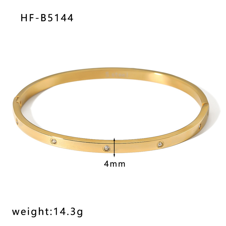 Basic Retro Leaf Solid Color Knot Stainless Steel 18K Gold Plated Bangle In Bulk display picture 7