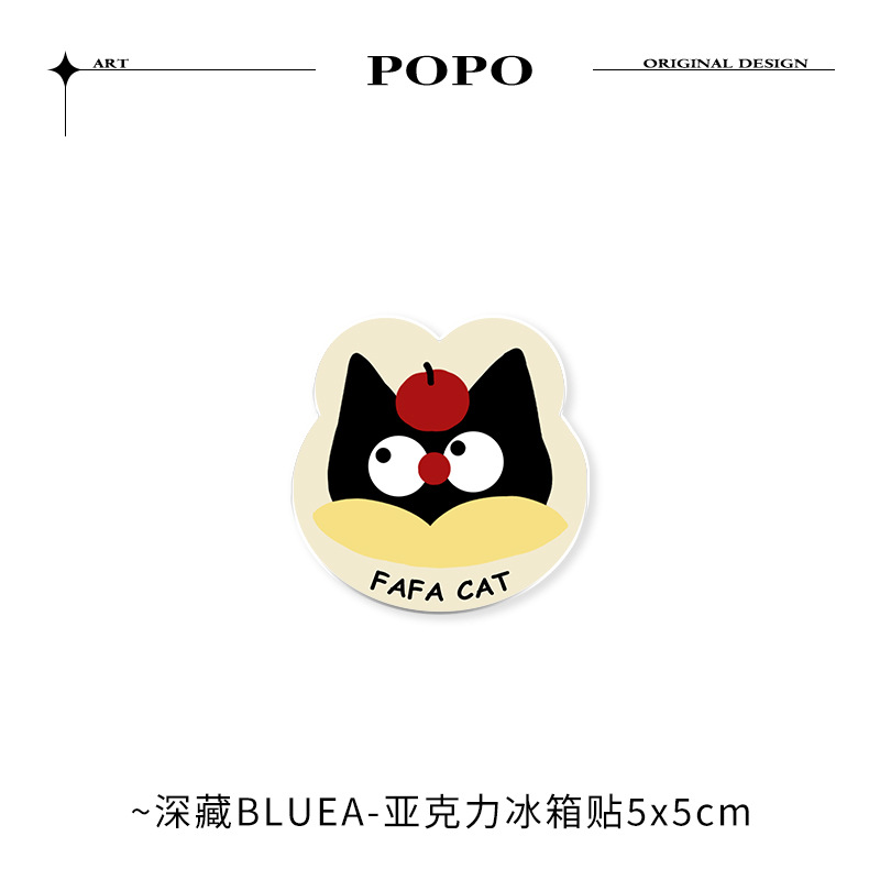 Caricatura gatito refrigerador adhesivo magnético 2024 nuevo adhesivo magnético acrílico decoración de armario moderno simple