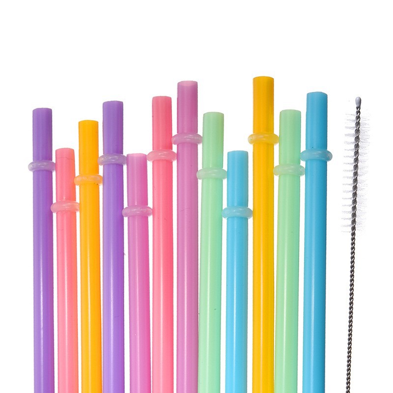 Tubo duro repetible con anillo de paja venta caliente transfronteriza 12 hilos de color de paja de plástico PP a prueba de desprendimiento