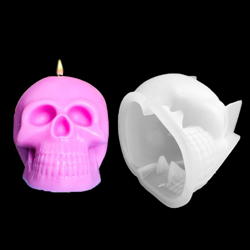 New diy glue drop mold large medium and small skull silicone skull shape candle ornaments handmade soap silicone