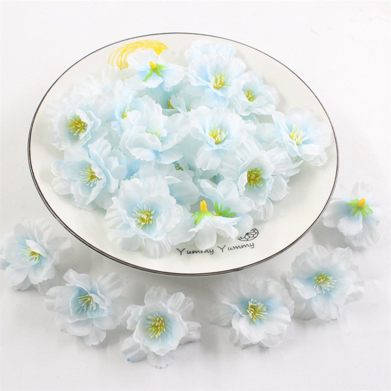 新しい模擬桜の花頭 diy カチューシャ素材ヘアアクセサリー手作り花輪アクセサリー結婚式の装飾桃の花卸売|undefined