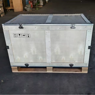 卡扣式钢带木箱免熏蒸出口木箱胶合板钢边箱物流运输设备包装