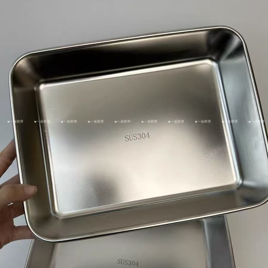 Yinuo Kitchen Prep Tray Stainless Steel Tray Baking Tray with Compartments for Onion, Ginger, and Garlic, Stackable, Household Hot Pot Ingredient Tray