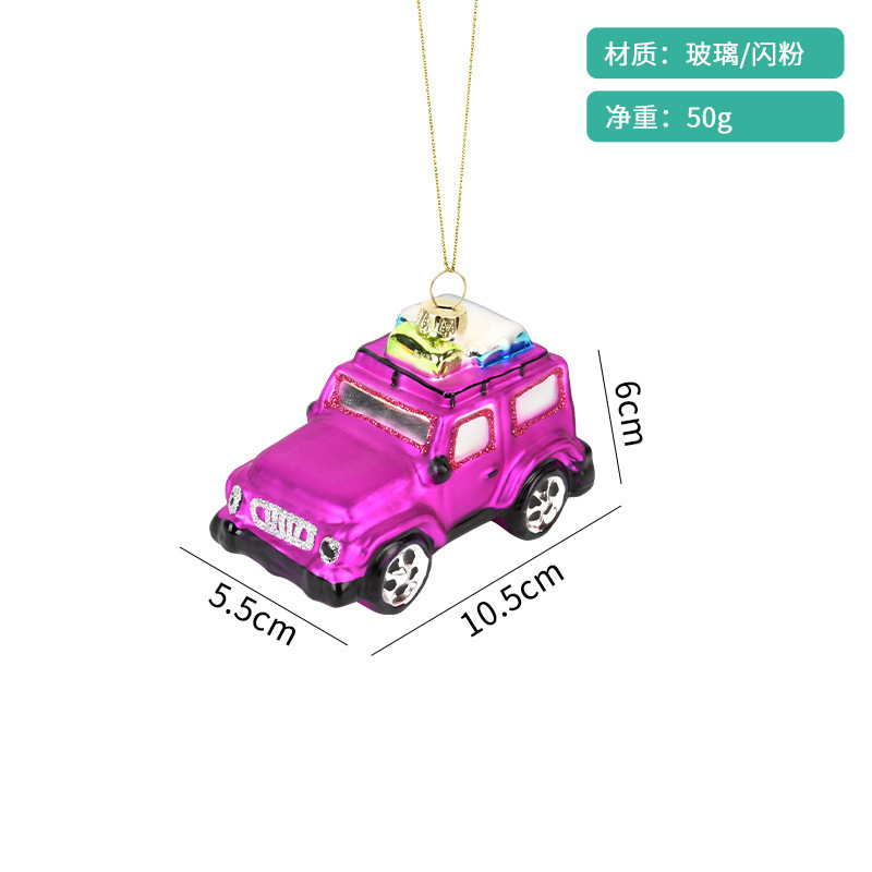 クリスマス装飾品クリエイティブ偽自動車かばんカメラ小吊りガラス彩色クリスマスツリー装飾ストラップ|undefined