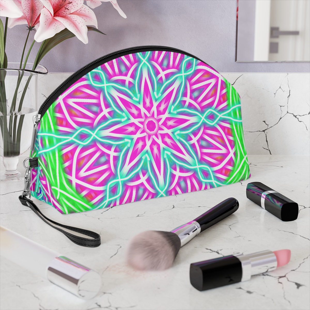 Colorful pattern customized makeup bag, portable, lightweight, casual and fashionable bag for women_voghion.com