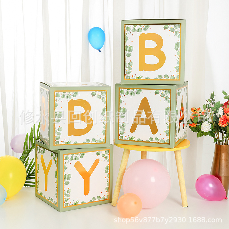 Celebridad de Internet caja transparente bebé cumpleaños 26 cartas amor graduación boda decoración bebé globo en caja joyería