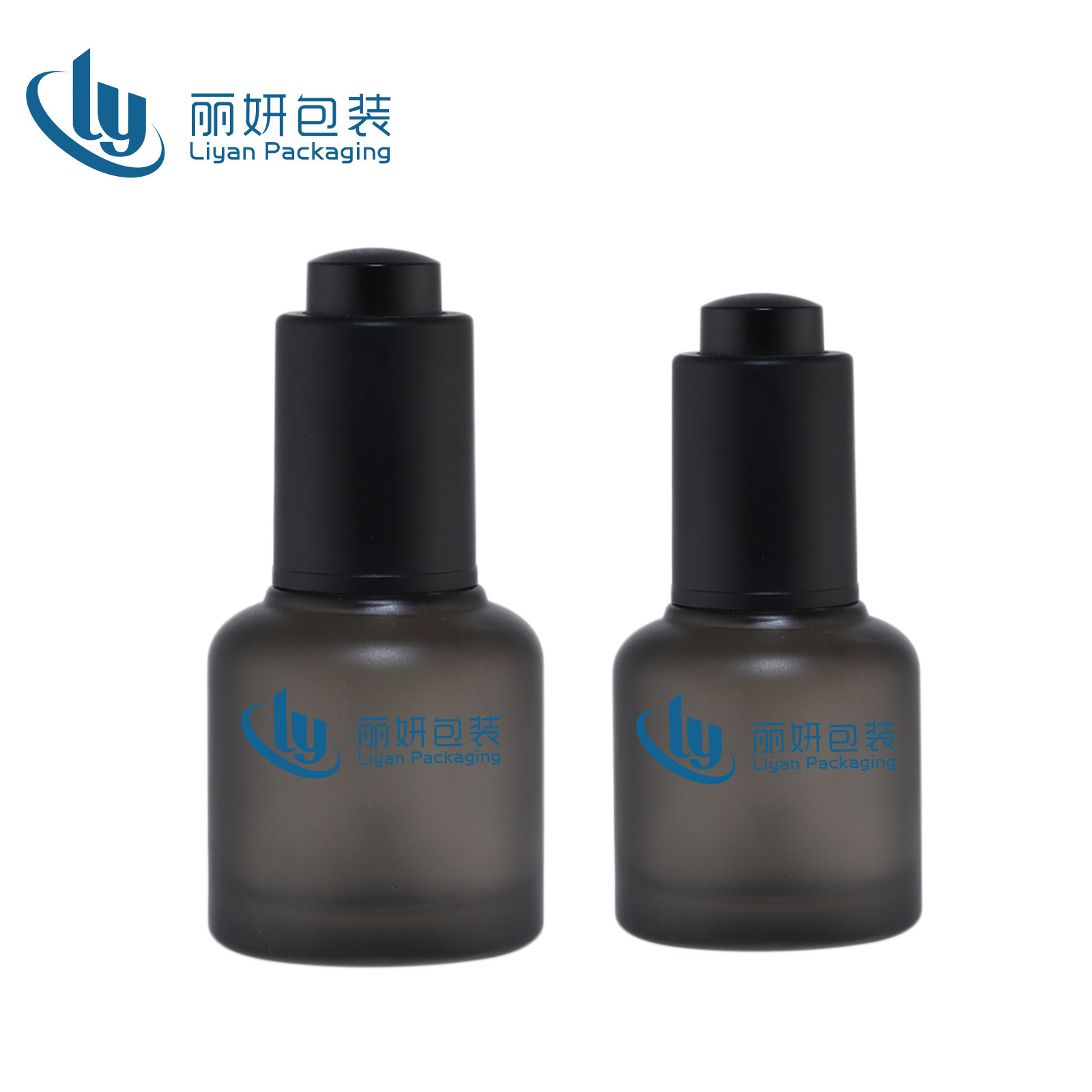 20ml30ml透明蛋糕瓶包材精油瓶厚底按压滴管泵精华液分装瓶批发
