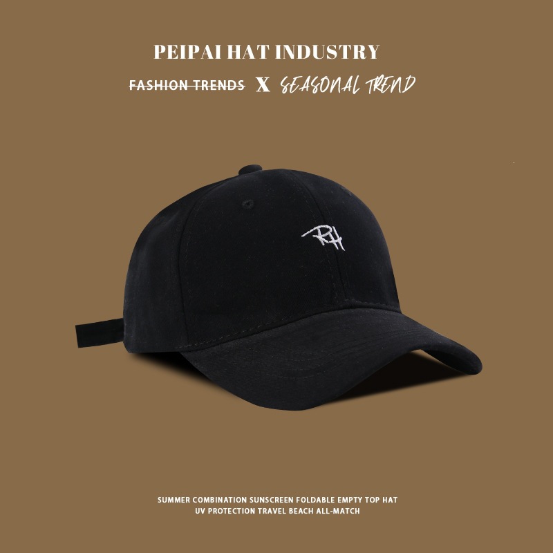 Embroidered long RH baseball cap py black