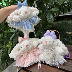 新しい超美しいリボンスカートぬいぐるみボニーラビットバッグキーホルダーペンダント親友ブティックペンダント